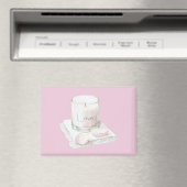 Blush pink rose petals candle magneet (Insitu (Vaatwasser))