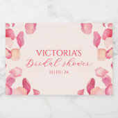 Blush Pink Rose Petals Vrijgezellenfeest Sparkling Wijnetiket (Enkel label)