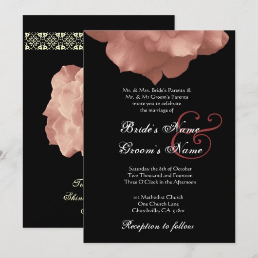 BLUSH PINK Rose Petals Weddenschap Kaart (Voorkant / Achterkant)