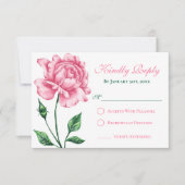 Blush Pink Rose Quinceañera Response Kaart (Voorkant)