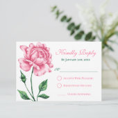 Blush Pink Rose Quinceañera Response Kaart (Staand voorkant)