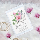 Blush Pink Rose Satijn Hoge Hakken Vrijgezellenfee Kaart