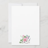 Blush Pink Rose Satijn Hoge Hakken Vrijgezellenfee Kaart (Achterkant)