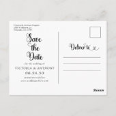 Blush Pink Rose Save The Date met Foto Briefkaart (Achterkant)