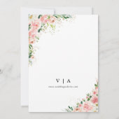 Blush Pink Rose Save The Date met Foto Platte Kaar (Achterkant)