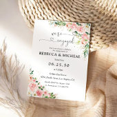 Blush Pink Rose Verlovingsfeestuitnodiging Kaart