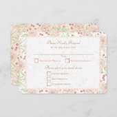 Blush Pink Rose Vintage Wedding RSVP Reply Kaart (Voorkant / Achterkant)