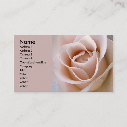 Blush Pink Rose Visitekaartje (Voorkant)