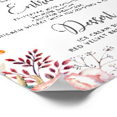 Blush Pink Rose Waterverf Bloemen Trouwmenu's Poster (Hoek)