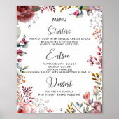 Blush Pink Rose Waterverf Bloemen Trouwmenu's Poster (Voorkant)