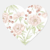 Blush Pink Rose Wedding Hart Sticker (Voorkant)