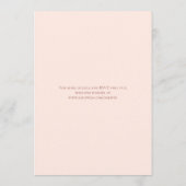 Blush Pink Rose Wedding Modern Kaart (Achterkant)