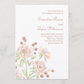 Blush Pink Rose Wedding Modern Kaart (Voorkant)