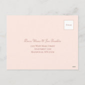 Blush Pink Rose Wedding RSVP Feestdagenkaart (Achterkant)