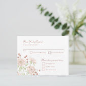 Blush Pink Rose Wedding RSVP Modern Reply Feestdagenkaart (Staand voorkant)