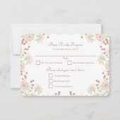 Blush Pink Rose Wedding RSVP Reply Kaart (Voorkant)