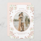 Blush Pink Rose Wedding Save the Date Kaart (Voorkant / Achterkant)