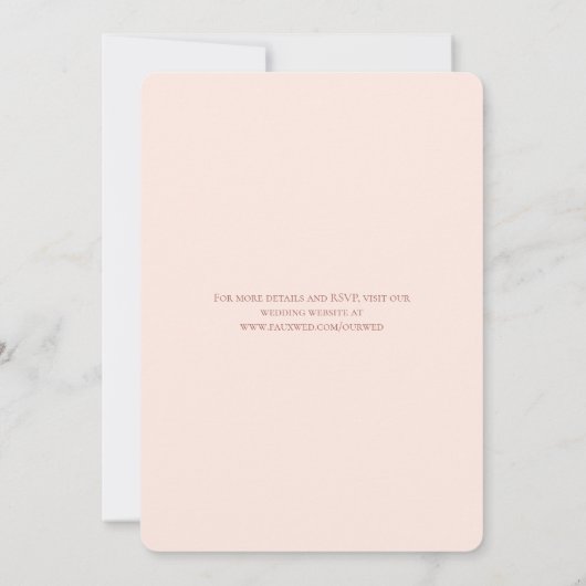 Blush Pink Rose Wedding Save the Date Kaart (Achterkant)