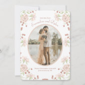 Blush Pink Rose Wedding Save the Date Kaart (Voorkant)