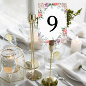 Blush Pink Rose Wedding Table Number Card Kaart