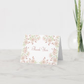 Blush Pink Rose Wedding Thank You Note Card (Voorkant)