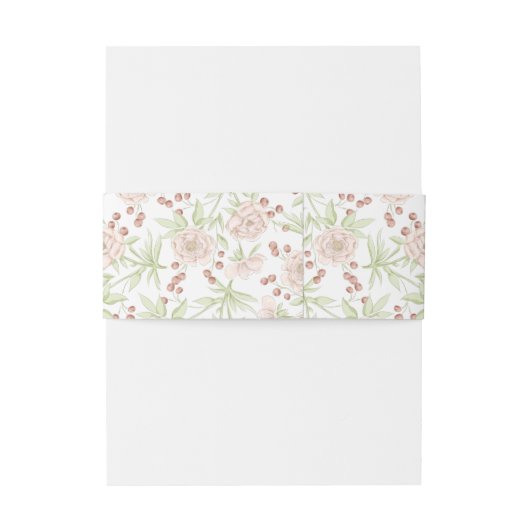 Blush Pink Rose Wedding Uitnodigingen Wikkel (Achterkant Voorbeeld)