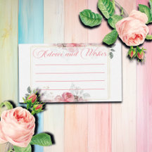 Blush Pink Roses Advies en wensen Kaart
