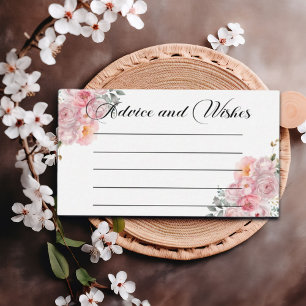 Blush Pink Roses Advies en wensen Kaart Notitiekaartje