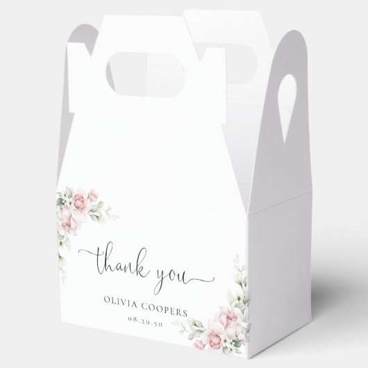 Blush Pink Roses Baby shower Favor Box Bedankdoosjes (Geopend)