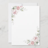 Blush Pink Roses Baby shower Invitation Kaart (Achterkant)