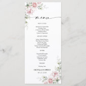 Blush Pink Roses Baby shower Menu (Voorkant)