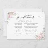 Blush Pink Roses Baby shower voorspellingen Kaart (Voorkant)