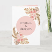 Blush Pink Roses Boho Pampas Arch QR Code Wedding (Voorkant)