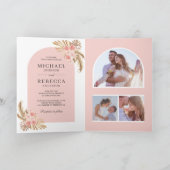 Blush Pink Roses Boho Pampas Arch QR Code Wedding (Binnen)