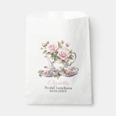 Blush Pink Roses Bridal Luncheon Tea Brunch Bedankzakje (Voorkant)