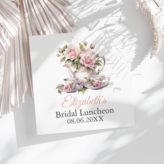 Blush Pink Roses Bridal Luncheon Tea Brunch Servet