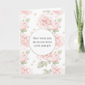  Blush Pink Roses bruiloft Kaart (Voorkant)