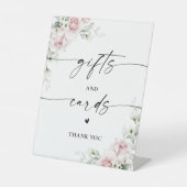 Blush Pink Roses Cadeaus en Kaarten Teken Reclamebord Met Voetstuk (Voorkant)