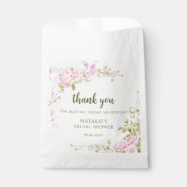 Blush Pink Roses Chic Bridal Shower Thank You Bedankzakje