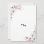 Blush Pink Roses de nacht voor de uitnodiging (Achterkant)