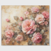 Blush Pink Roses  Decoupage Cadeaupapier (Vlak)
