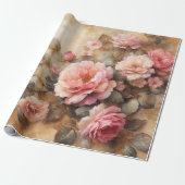 Blush Pink Roses  Decoupage Cadeaupapier (Uitgerold)