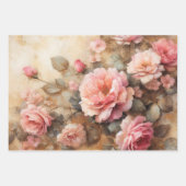 Blush Pink Roses Decoupage Inpakpapier Vel (Voorkant 2)