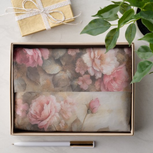 Blush Pink Roses  Decoupage Tissuepapier (Geschenk)