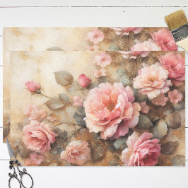 Blush Pink Roses  Decoupage Tissuepapier