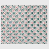 Blush Pink Roses en Stippen Cadeaupapier (Vlak)