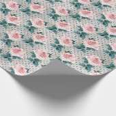 Blush Pink Roses en Stippen Cadeaupapier (Hoek)