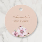 Blush Pink Roses Floral Baby shower Bedankt Bedankjes Labels (Voorkant)