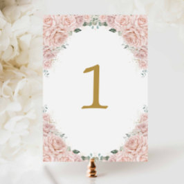 Blush Pink Roses Floral Birthday Sweet 16 Wedding Kaart