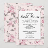 Blush Pink Roses Floral & Bows Vrijgezellenfeest Kaart (Voorkant / Achterkant)